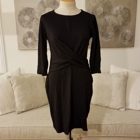Gibson Knot Front Stretch Knit Dress sz Medium - Picture 3 of 8